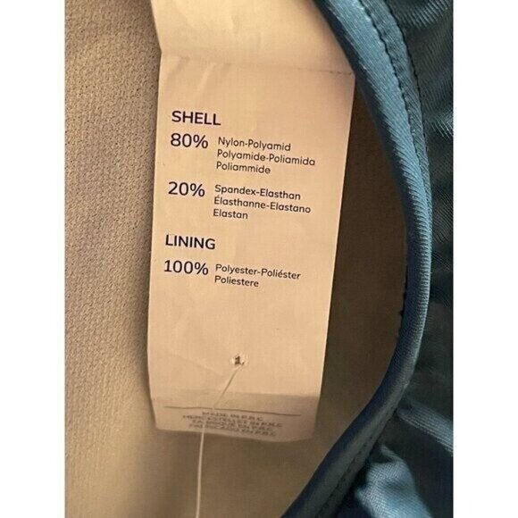 Cupshe Women One-Piece Swimsuit Medium Blue V-Neck Cutout Crossback Strappy - Picture 9 of 10